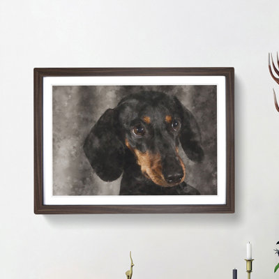 Portrait of a Dachshund Dog - Framed Print