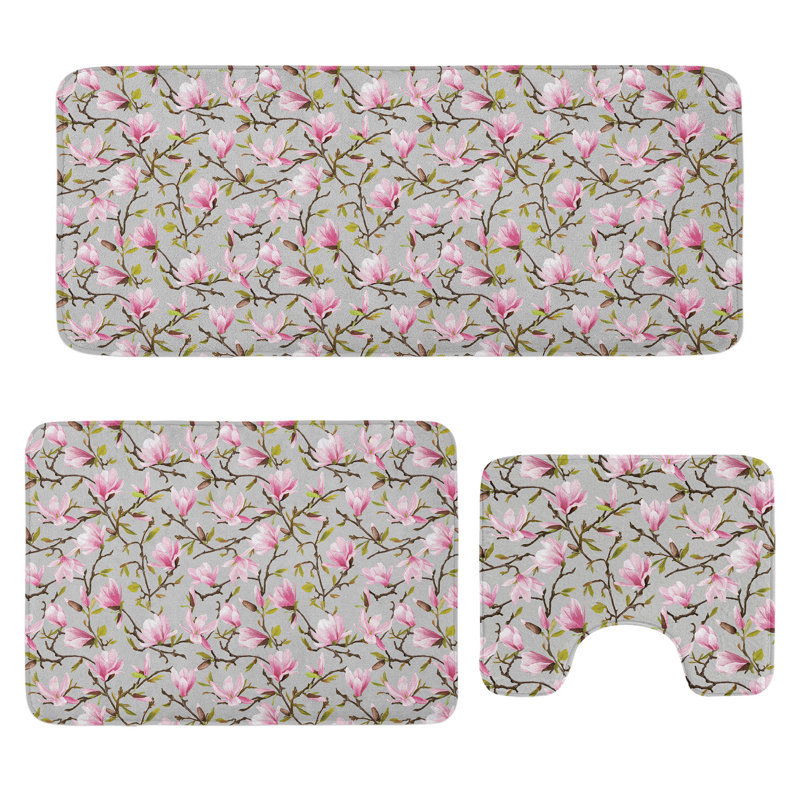 Ensemble de tapis de salle de bain 3 pièces Magnolia