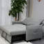 Lit convertible à dossier réglable, revêtement en velours, 2 poches latérales et coussins, gris pour espace de vie, canapé-lit, tissu, espace, manoir