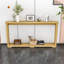 Console étroite en bois avec texture ondulée, table de rangement pour le vestibule, table à dossier pour canapé-2129148926