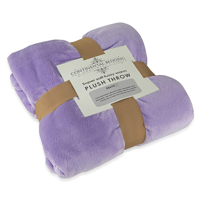  Jeté en polyester de luxe, Mauve, L 30 po x L 40 po
