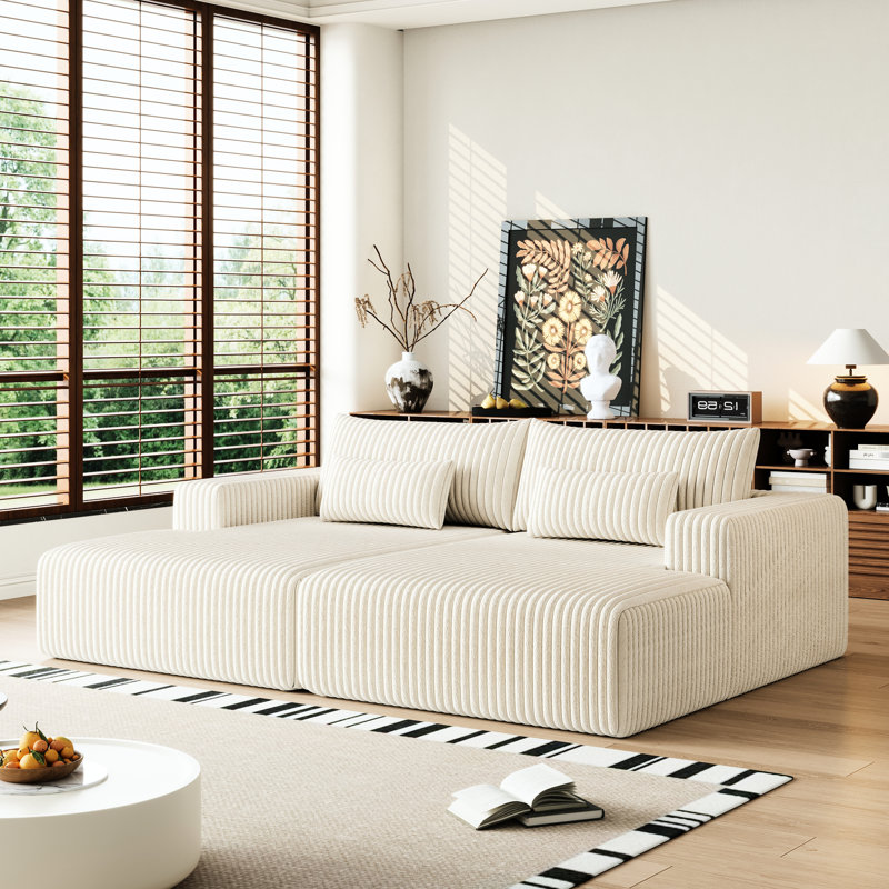 Méridienne inclinable surdimensionnée 102 po - Sans assemblage, Beige