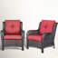 Chaises longues d'extérieur en rotin avec coussins Deb Wicker-397565553-397565555