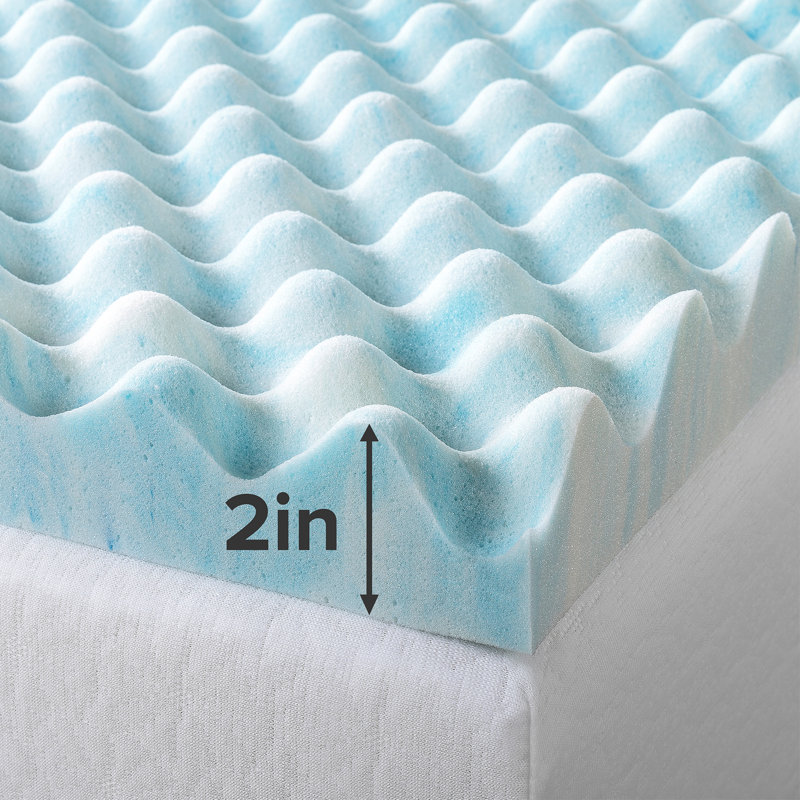 Convoluted Swirl Gel Memory Foam Mattress Topper, 3", Full