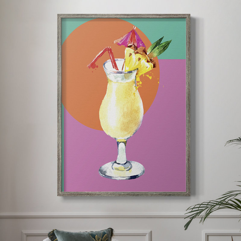 Pina Colada Framed Print - Solid Wood, 30" H x 24" W