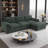96.5" L-Shaped Sectional Sofa with Storage Ottoman & USB Charger | Chenille Upholstered Couch with Elephant Ear Armrests, Adjustable Phone Holder & Side Pockets | 4-Seater Sectional for Living Room or Apartment-1139348788
