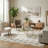 Turkish Unfaded Plaid Indoor Outdoor High-Low Pile Area Rug in Beige/Cream for Patios, Deck, Porch Or Entryway-197899988