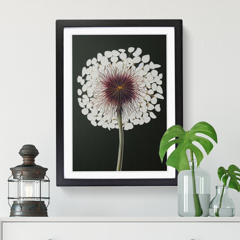Lianni Dandelion Painting - Picture Frame Print, Black, 64cm H x 46cm W x 2cm D