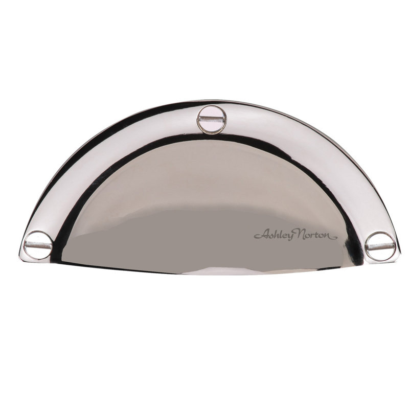 Front Mounted Cabinet Bin Pull, Polished Nickel