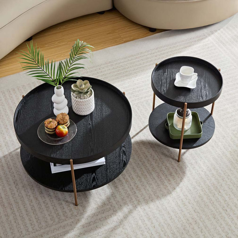 Ensemble de tables basses rondes 2 pièces