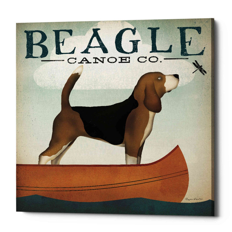 «Beagle Canoe Co» par Ryan Fowler, art mural sur toile, H 37 po x l 37 po x P 1,5 po