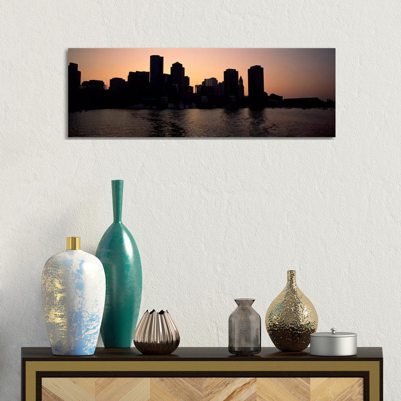 Buildings At The Waterfront, Boston, Suffolk County, Massachusetts, USA - Wrapped Canvas Panoramic Print