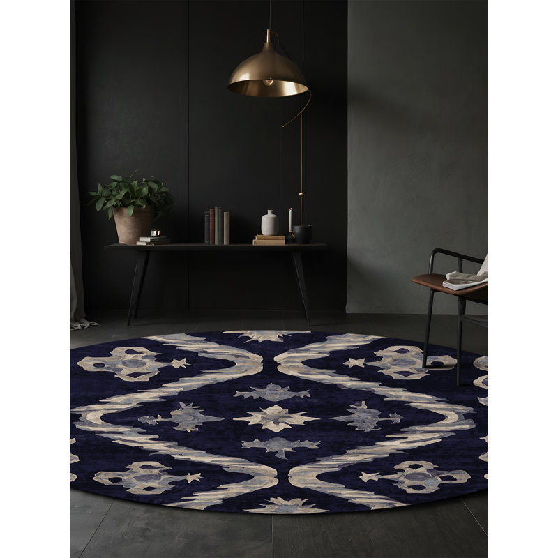 Tapis mauve lavable à la machine, Rond 5 pi