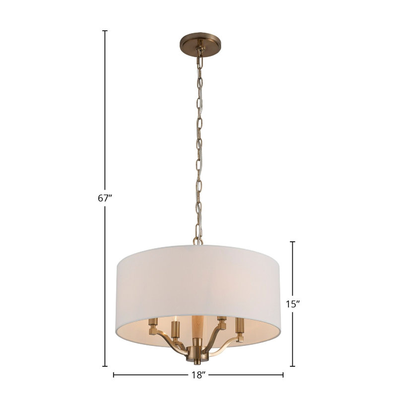 Curva 4 LT Brushed Champagne Gold Chandelier Kalco