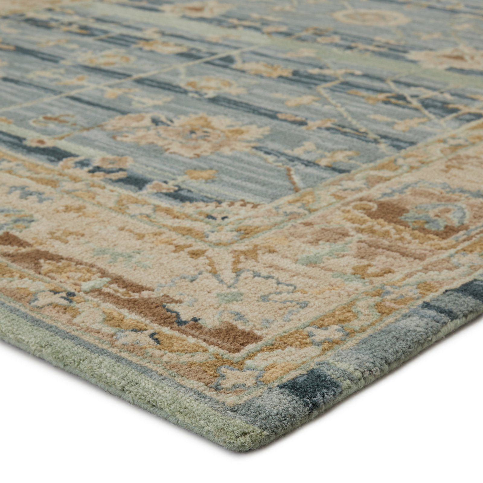 Corla Blue Hand-Tufted Wool Oriental Rug, Rectangle 8' x 10'