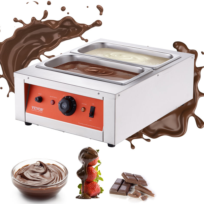 Chocolate Tempering Machine, 17.6 Lbs 2 Tanks Chocolate Melting Pot TEMP Control 86~185℉