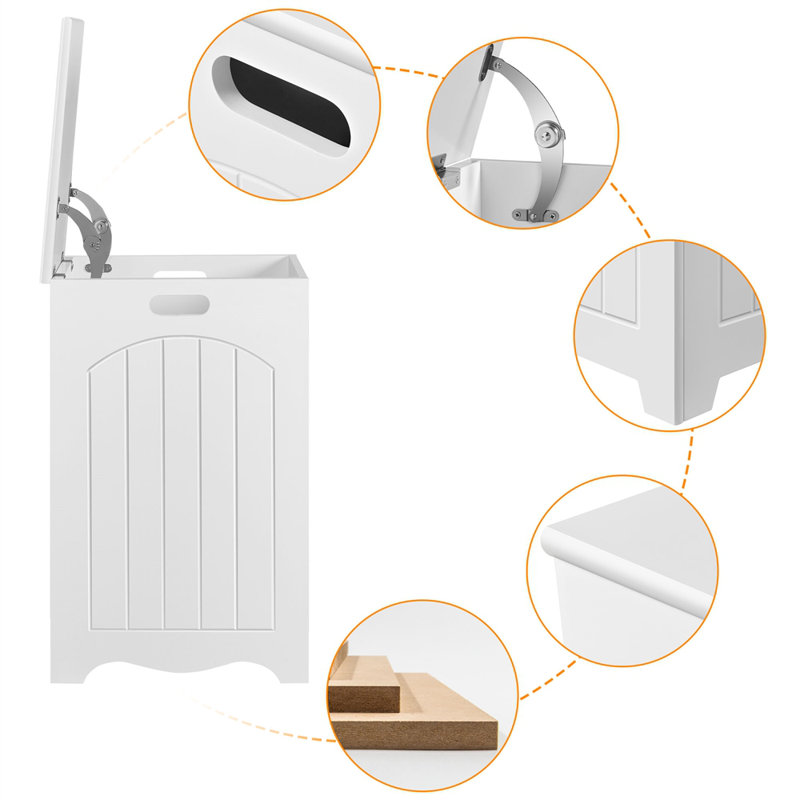  40x40cm Large Square Laundry Hamper  with Hinged Lid Laundry Sorter