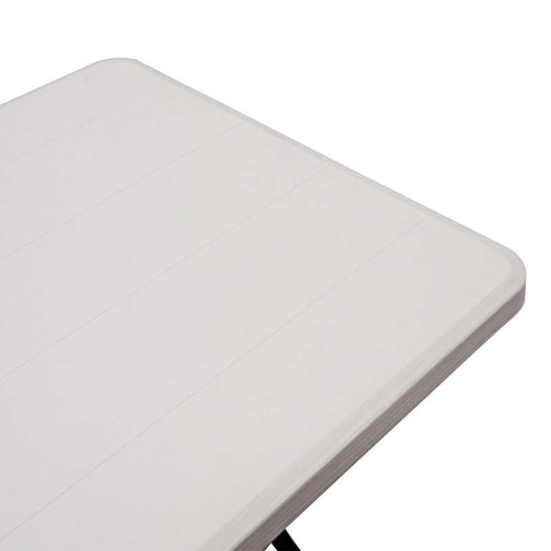 Table de pique-nique rectangulaire pour 6 personnes de 54 po Kutlay, Blanc/Noir