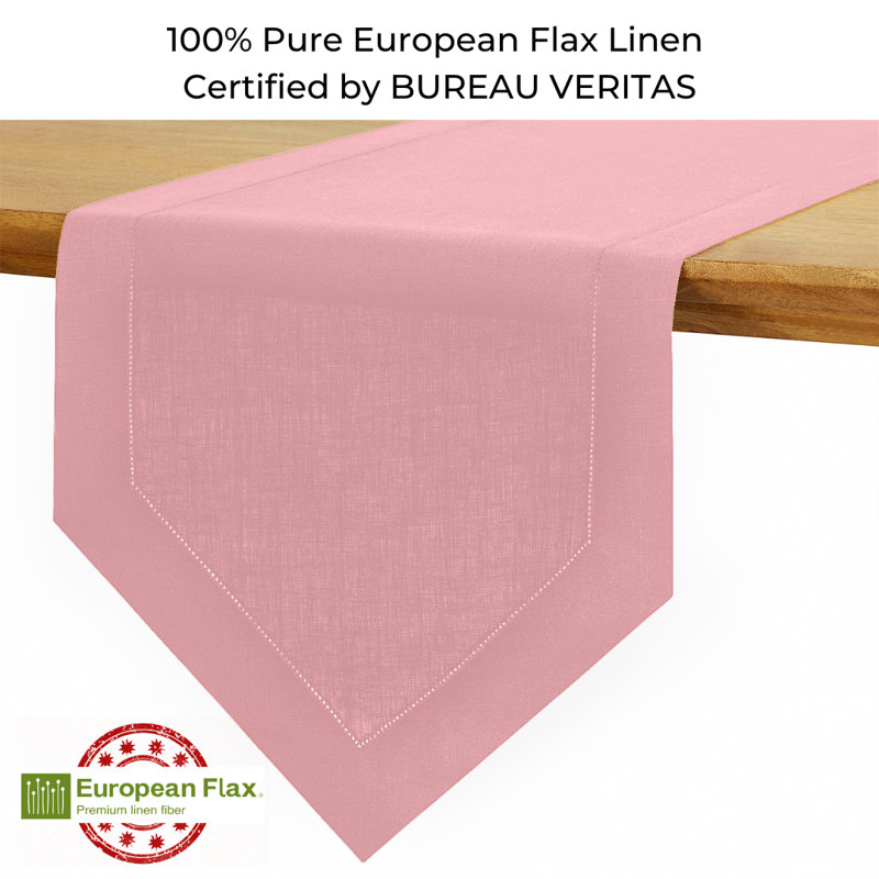 D'Moksha Homes Diamond Linen Table Runner, 108" L x 14" W, Pink