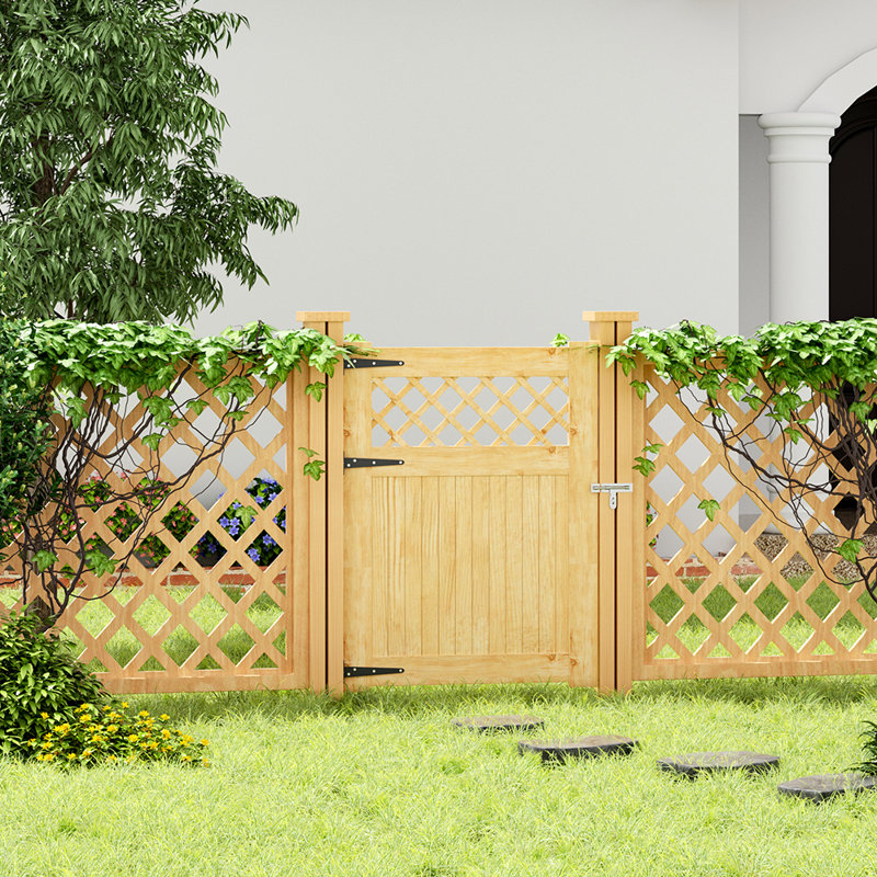 Castano Garden Wood Fence Gate, 120cm H x 90cm W x 2.3cm D