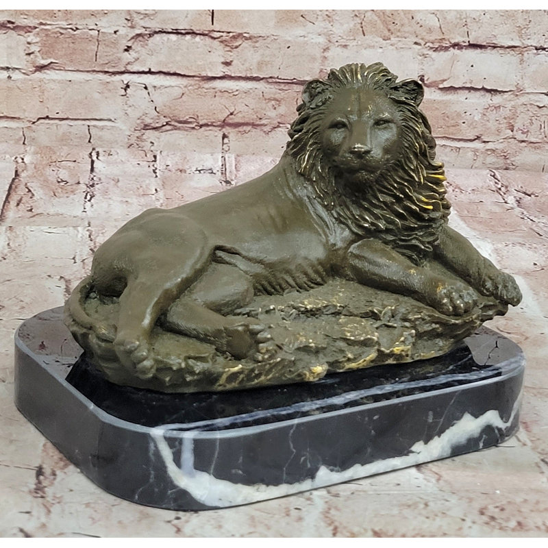 Statue de lion en bronze inclinable bronze