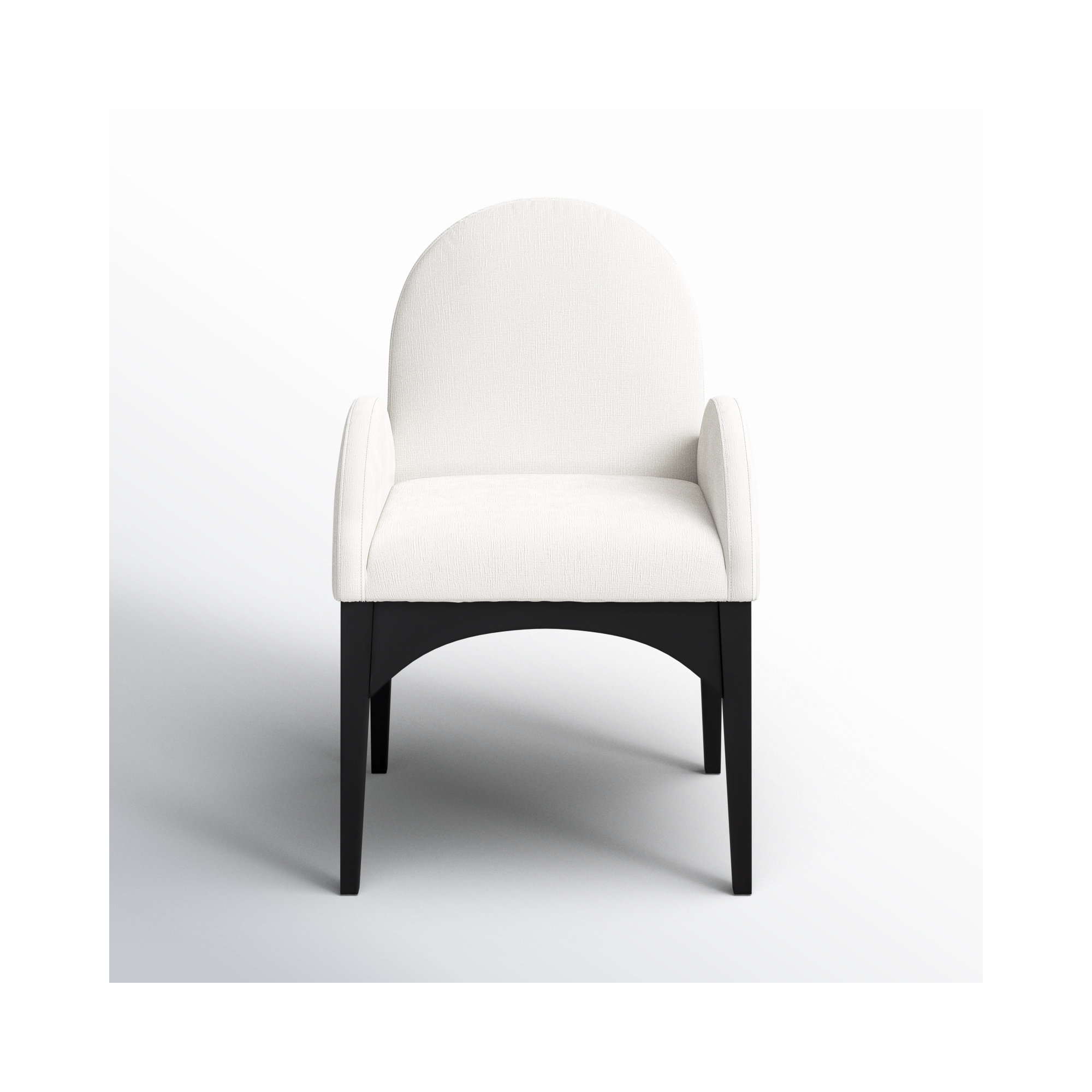 Charith Arm Chair, Cream Chenille, Black