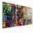 Vibrant Mosaic' 3-Piece Abstract Stained Glass Inspired Wall Art Set