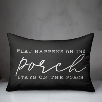 Textual Outdoor Throw Pillow