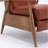 Fremont Leather Wood Arm Push Back Recliner - Caramel