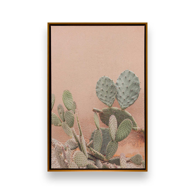 Impression sur toile Desert Flora, Cadre flottant or poli, H 18,75 po x l 12,75 po x P 1,75 po