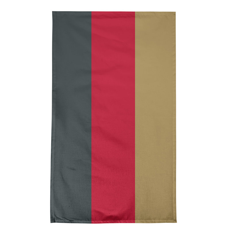 Anaheim Stripe Tea Towel Kitchen Towel, Cotton Twill, Steel Gray/Red/Gold