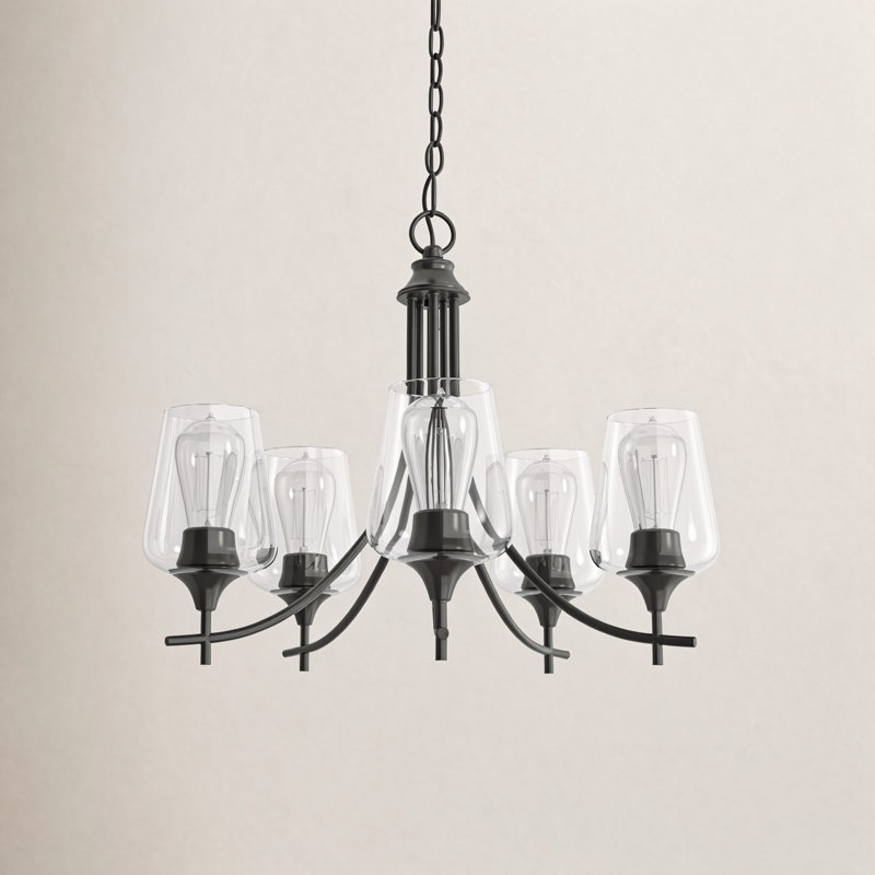 Breena 5-Light Chandelier, English Bronze, Clear