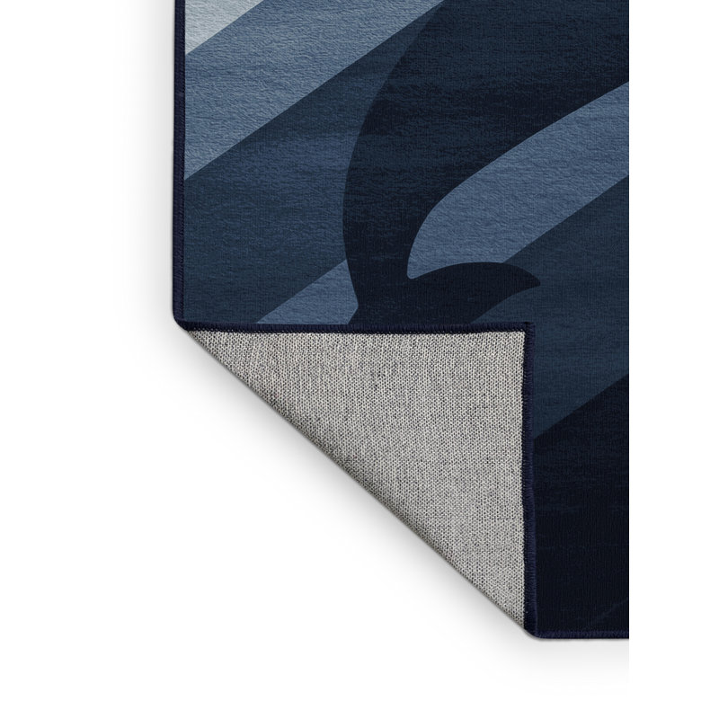 Tapis gris dégradé lavable à la machine Ozain Whale, 5 X 8