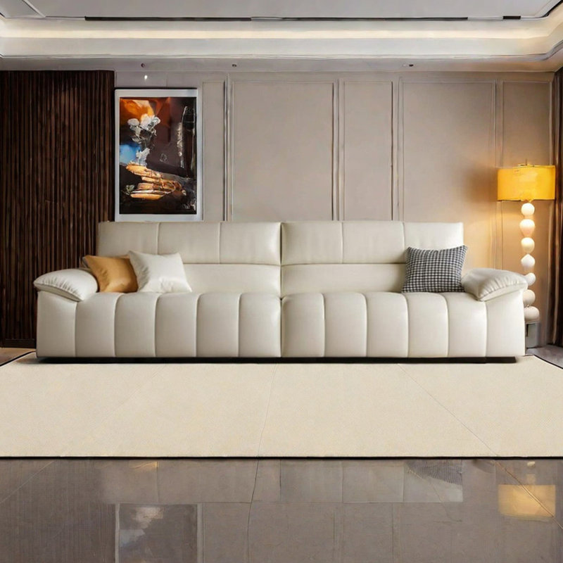 Canapé en cuir, H 34,64 po x l 125,98 po x P 37,4 po