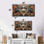 «Orange Wolf And Den Totem II - Native American Art Totem», ensemble de décorations murales-1614900111