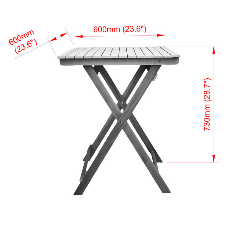 Bistro Set FSC 100% Acacia Wood (2 chairs + 1 table), Grey