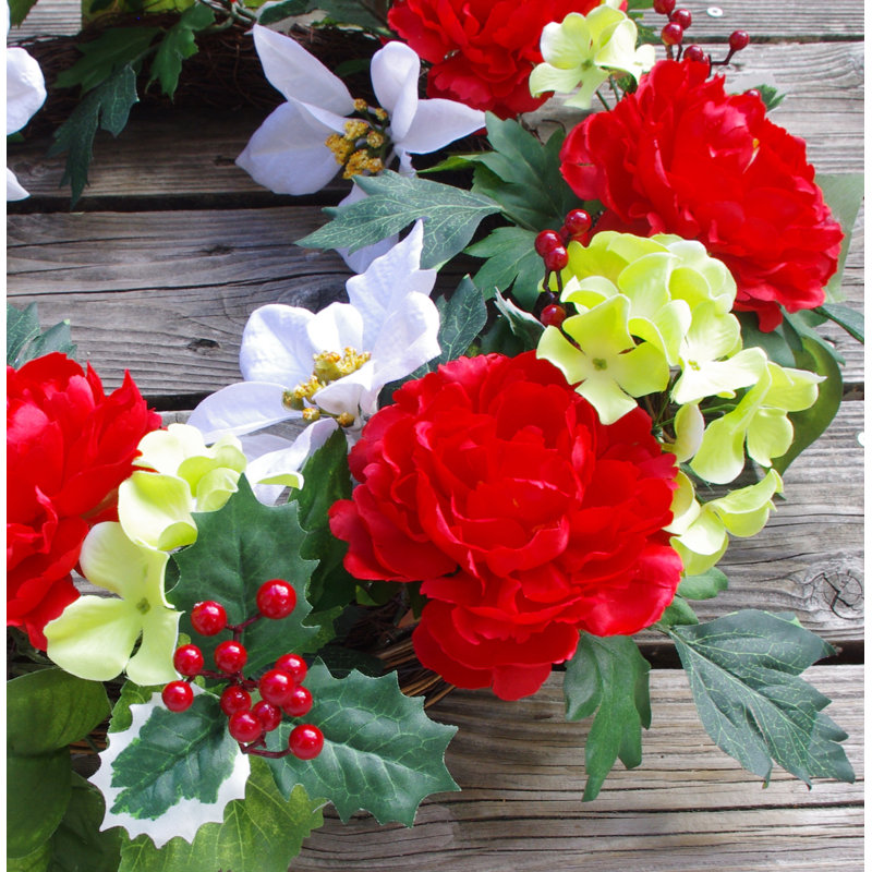 Handcrafted Faux Polyester 24'' Wreath