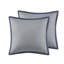 Édredon grand bleu marine - motif brodé 8 pièces de style hôtelier avec coussins décoratifs Facile à coordonner Décoration de chambre à coucher Lavable à la machine 8 couleurs brodées, taies décoratives, Euro élégant