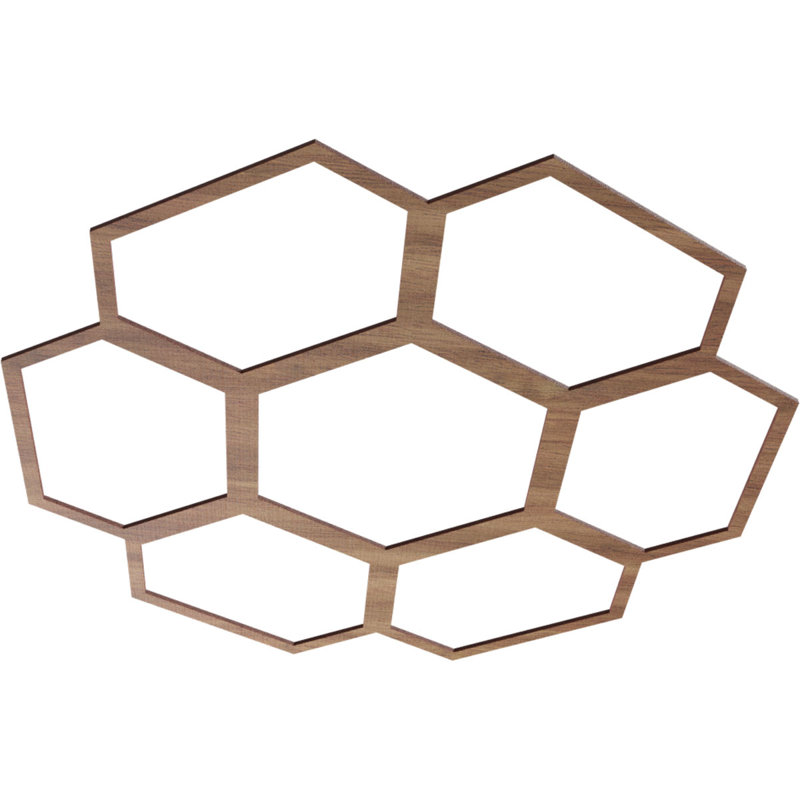 Médaillon de plafond en bois Florin, Noyer, H 40 po x l 40 po x P 0,38 po