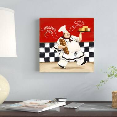 Gango Home Decor Happy French Chef Set, Kitchen Decor; Four 8x10in Art  Prints in Black Frames