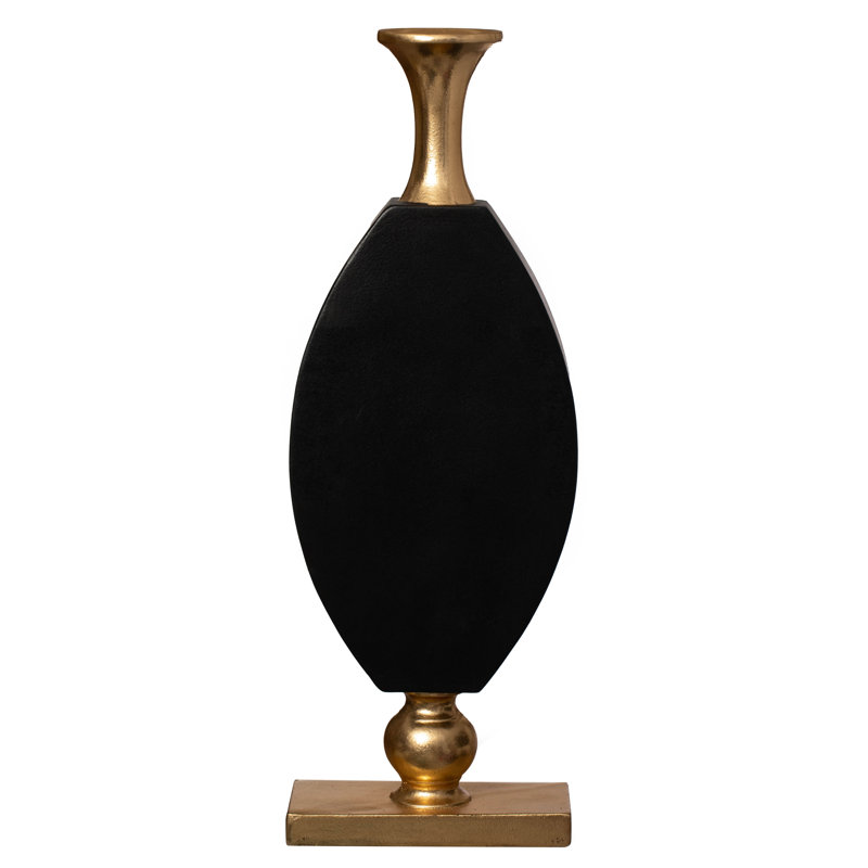 Vintage Gold And Black Fiberglass Tall Floor Vase - Enhances Home Decor With Farmhouse Charm-perfect As A Statement Piece For Living Room Centerpiece, Entryway, Dining Room, And Hallway Decor