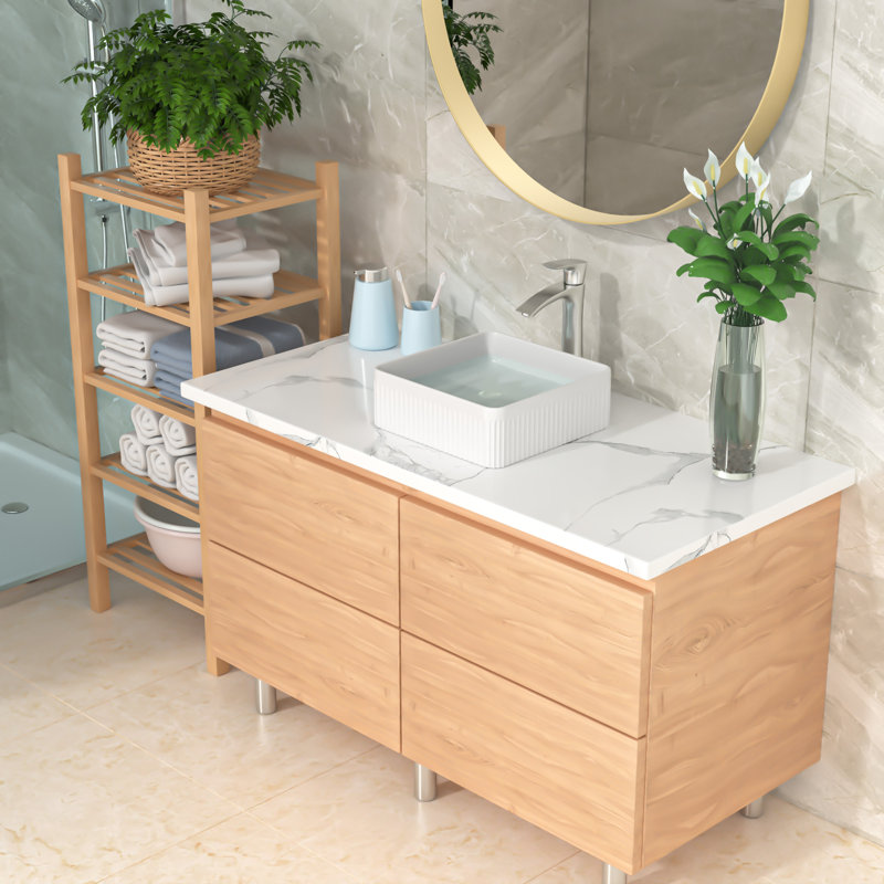 Lordear 15.75'' Ceramic Square Bathroom Sink