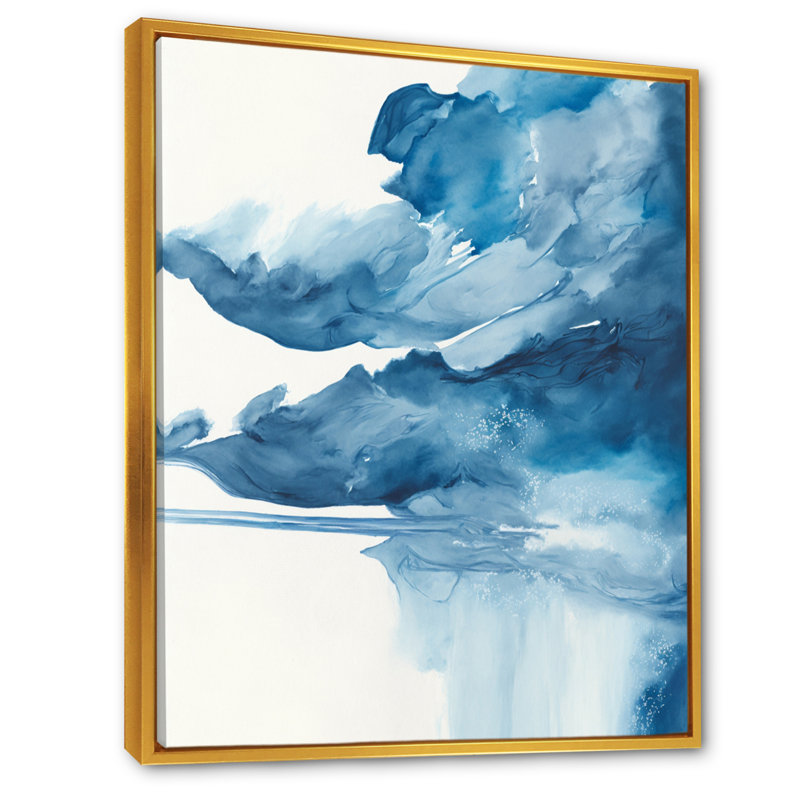 «Imperial Blue Solitude II», reproduction sur toile, H 32 po x l 24 po x P 1 po, Toile avec cadre flottant or