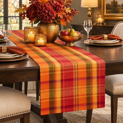 Lovering Plaid 100% Cotton Tablecloth