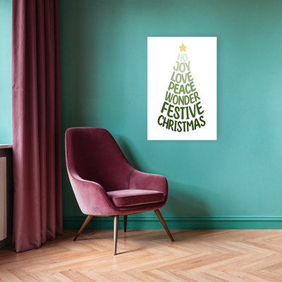 Joyeux arbre de Noël abstrait, arbre de Noël contemporain, paysage, impression d'art mural