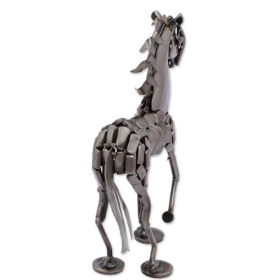 Metallic Horse Recycled Auto Parts Sculpture
