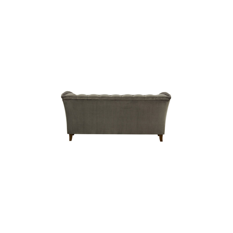 Cassie 2 Seater Velvet Sofa, Dark Oak, Dark Grey