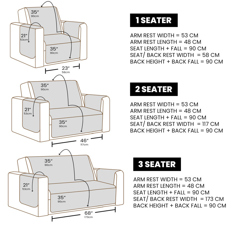 T-Cushion Slipcover, Charcoal, 60cm H x 180cm W x 60cm D