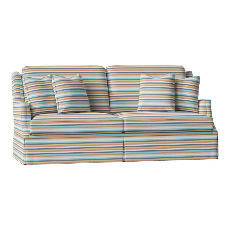 Canapé à accoudoirs arrondis avec coussins réversibles de 87,5 po Savannah, Perigold ‑ lever de soleil enveloppant