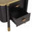 Contemporary 2 Drawers Nightstand With Curved Profile, Feather-Shaped Handles And Exposed Legs For Bedroom Living Room-859761608
